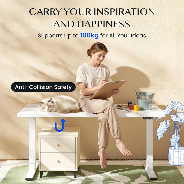 Каркас столу FLEXISPOT з регулюванням висоти, електричні ніжки столу з 2 двигунами, світлодіодним індикатором висоти та 4 функціями пам&39яті, включаючи 2 гачки та органайзер для кабелів, чорний. Каркас столу E1 PRO нова версія, благородний чорний.