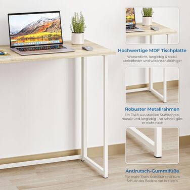 Складаний стіл Dripex, невеликий письмовий стіл, складаний, 80 x 45 см, не потребує складання, комп&39ютерний стіл, компактний стіл для домашнього офісу, кабінету, ПК (дуб)