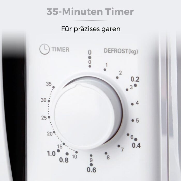 Ручна мікрохвильова піч Tower T24034WHT 20 літрів 700 Вт з 5 рівнями потужності та таймером на 35 хвилин - мікрохвильова піч біла