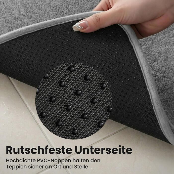 Килимок для ванної Sour Lemon, нековзний, 50x120 см, сірий килимок для ванної з мікрофібри, килимок для ванної, що миється, м&39який та пухнастий килимок для ванної, абсорбуючий килимок для душу, ванни, туалету, сірий, 50 x 120 см