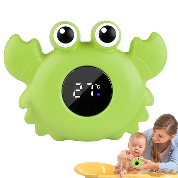 Датчик температури для дитячої ванни, термометр для ванної кімнати у формі краба, водонепроникний портативний компактний водонепро
