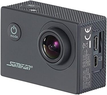 Мотоциклетна камера Somikon екшн-камера початкового рівня 4K, WLAN Full HD (60 кадрів/с) із підводним корпусом (Action Cam 4K 60 кадрів/с, Action Camera 4K, Actioncam мотоцикл)