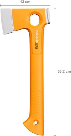 Сокира кемпінгова Fiskars X-Series X13, надлегка (480 г), вага голівки 325 г, довжина 33,2 см. Ідеально підходить для розколювання дров у походах та на кемпінгу. Подвійно загартована сталь/FiberComp, помаранчевий колір, 1069101 X13 (довжина 33,2 см)