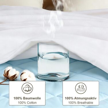 Наматрацник 140x200 см Molton - Виготовлений зі 100 бавовни, дихаючий, зручний наматрацник, біла бавовна 140x200 см