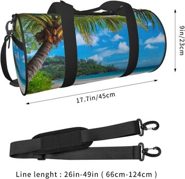 Спортивна сумка, дорожня сумка, пляжна сумка з принтом пальм та кокосів, сумка для ночівлі, чорна, універсальний розмір, сумка для подорожей