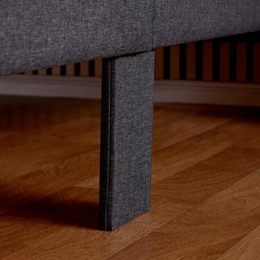 Ліжко-футон Homestyle4u, м&39яке ліжко 140x200 з рейковим каркасом та 2 коробками для зберігання, сіре, двоспальне ліжко з місцем для зберігання Артикул 2620 Сірий, з рейковим каркасом та коробкою для зберігання, 140 x 200 см