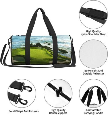Спортивна сумка, дорожня сумка, пляжна сумка, для гольфу, з принтом, сумка на нічліг, чорна, універсальний розмір, сумка для подорожей