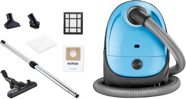 Пилосос Nilfisk One для підлоги та килимів з HEPA-фільтром потужний, компактний та легкий, світло-блакитний, 3 л, 750 Вт (LBB10P05A-HB15)