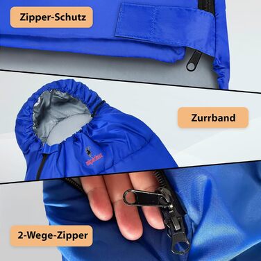 Спальний мішок Mummy, 4 сезони, 225 x 80 см -17 C, 400 г/м, невеликий розмір, ультралегкий, для подорожей, кемпінгу, трекінгу, відпочинку на природі, теплий, синій, лівий