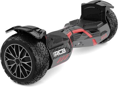 Позашляховий ховерборд RCB 8,5 дюймів – всюдихідний самобалансуючий самокат з LED-підсвічуванням, акумулятором 4 Аг, подвійним двигуном для дітей, підлітків та дорослих, чорний