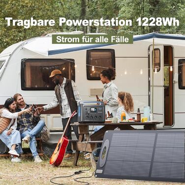 Портативна електростанція VDL 1500 Вт, сонячний генератор HS1500 1228 Втгод на літій-іонних акумуляторах з 4 виходами змінного струму, сонячний генератор для кемпінгу, активного відпочинку на природі, автофургонів, автономного використання