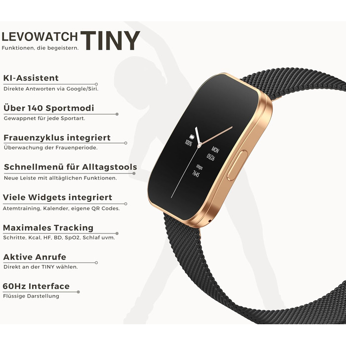 Мініатюрний жіночий смарт-годинник, товщина 8 мм та вигнутий, голосове керування, AMOLED-дисплей завжди ввімкнений, 3 ремінці, відстеження менструального циклу, водонепроникний, металевий корпус, функція телефону, моніторинг сну, трекер