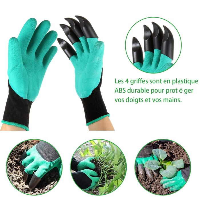 Набір садових бурів для акумуляторного шуруповерта (3 шт.) 4x42 см, 8x30 см, 4x20 см садові рукавички