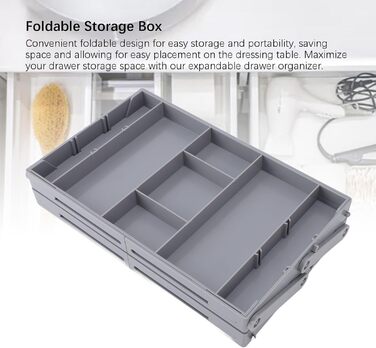 Органайзер для косметики, складаний контейнер різних розмірів, розширюваний настільний лоток для ювелірних виробів, канцелярського приладдя, аксесуарів для волосся, пластиковий (2 яруси) для повсякденного використання