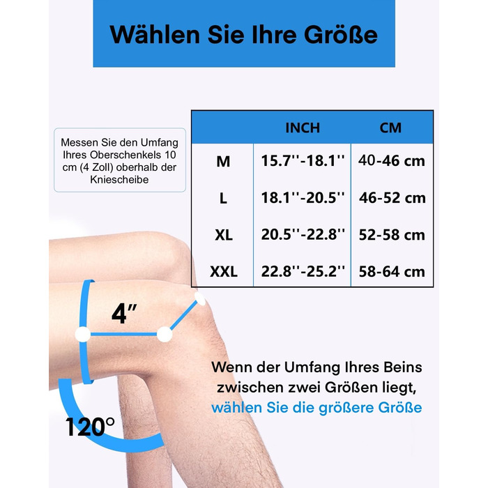 Колінний бандаж ABYON для жінок та чоловіків з металевими шинами, гелевою підкладкою для надколінка, ремінець 360, для розривів меніска, травм зв&39язок, передньої хрестоподібної/маскульної зв&39язки, відновлення після артриту та операцій, біговий середні