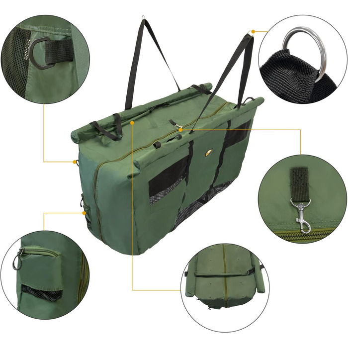 Стропа для зважування XXL Включає засіб для підтримки плавучості, 10-метрову мотузку з маркерним буєм Сумка для зважування Стропа для обважнювачів Сумка для коропа