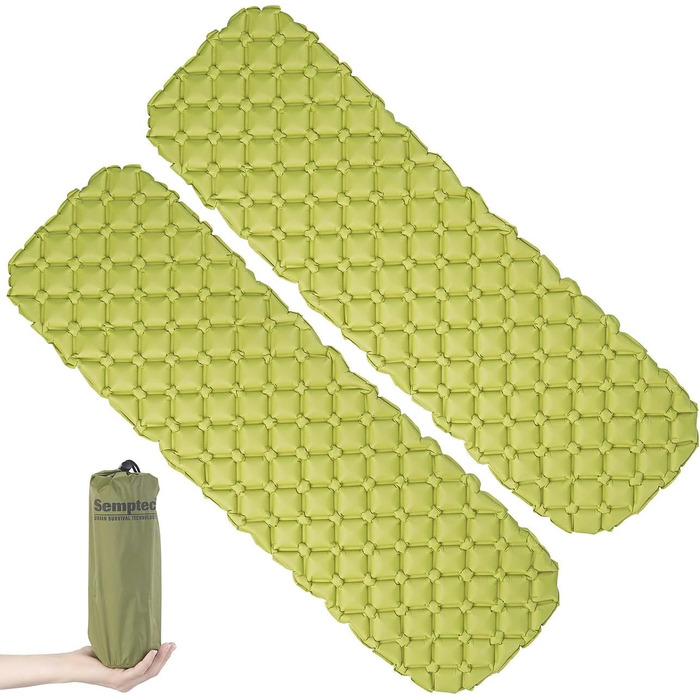 Надувний матрац Semptec Urban Survival Technology Flat 2 надлегкі надувні матраци для вулиці, сумка, швидке надування (кемпінговий килимок, надлегкий кемпінговий матрац, спальний мішок)