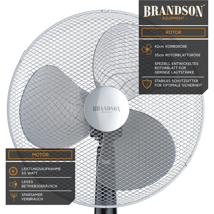 Вентилятор на п'єдесталі 40 см - лауреат премії 2024 року - регульована висота п'єдесталу вентилятора - високий потік повітря, 3 н