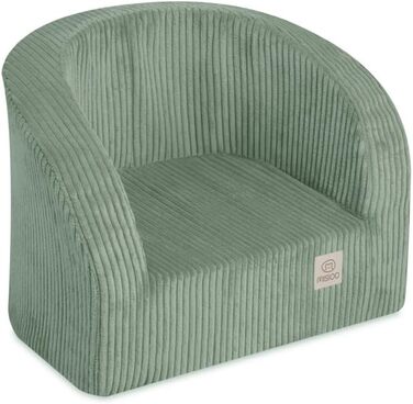 Дитяче крісло MISIOO від 1 року - Преміальне дитяче крісло, стійке та м&39яке, з ергономічною м&39якою підкладкою, 40x53x36 см - Дитяче крісло від 1 року, зелений вельвет