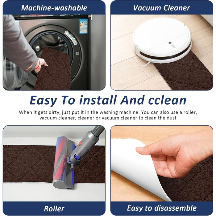 Килимки для сходів 55x19 см, самоклеючі протиковзкі килимки для сходів для використання в приміщенні, багаторазові, можна різати для дерев&39яних сходів, ідеально підходять для дітей, людей похилого віку, домашніх тварин (коричневі - з ромбоподібним візер