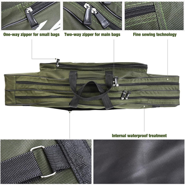 Портативна сумка для риболовлі, сумка для вудки, складна сумка для вудки 80 см, водонепроникна сумка для вудки, сумка для риболовлі на відкритому повітрі, сумка для котушок, сумка для зберігання рибальських снастей, дорожня сумка для риболовлі, органайзер