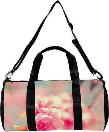 Спортивна сумка, маленька дорожня сумка, сумка для шопінгу та йоги, рожеві квіти, фітнес-сумка для активного відпочинку, ручна поклажа