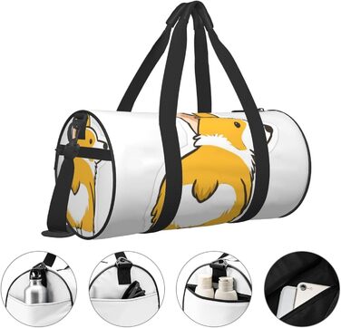 Містка дорожня сумка, легка та довговічна, ідеальний подарунок для подорожей, відпустки, ділових поїздок та іншого. З милим дизайном коргі. Універсальний розмір.