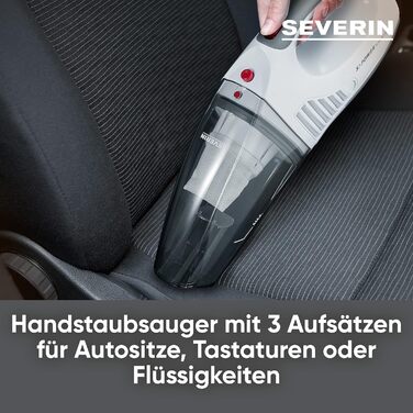 Акумуляторний ручний пилосос SEVERIN 3-в-1 S'POWER для дому та автомобіля, акумуляторний пилосос для сухого та вологого прибирання