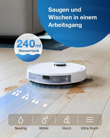 Робот-пилосос ECOVACS DEEBOT N10 PLUS зі шваброю 4300 Па, автоматична всмоктувальна станція, до 300 хв/400 м, лазерна навігація Tr