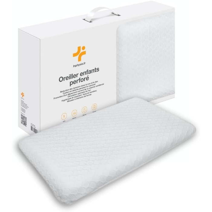 Дитяча подушка Inphysio Soft з піни з ефектом пам'яті - Гіпоалергенне бамбукове волокно - Ефективний сон для дітей - Ергономічна ш