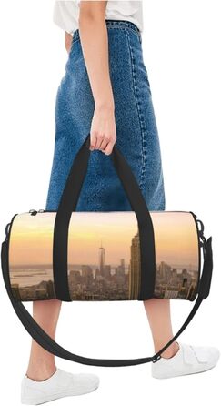Велика спортивна сумка-мішок для подорожей Емпайр Стейт Білдінг, міцна та об'ємна, чорного кольору, універсальний розмір