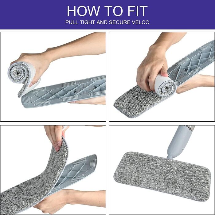 Подушечки для швабри Vicloon, 6 шт. , мікрофібра для чищення швабри, подушечки для чищення швабри для всіх швабр з розпилювачем та