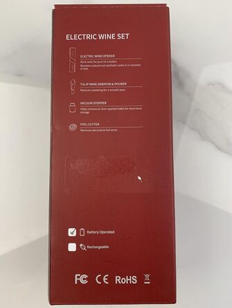 Електричний комплект відкривачів для винних пляшок, електричний штопор, автоматичний відкривач для пляшок, акумуляторний відкривач для вина, набір відкривачів для винних пляшок включає різак для фольги, наливник для вина та вакуумну пробку для вина