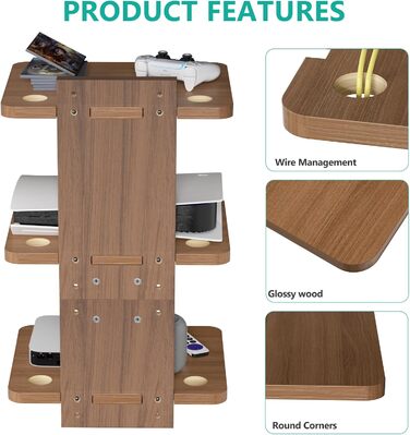 Плаваючі полиці для розважального центру WALI, витримує до 10 кг, полиця для телевізора з посиленою деревиною для DVD-програвачів, кабельних приставок, ігрових консолей, аксесуарів для телевізорів (CS201N), 1 полиця, 3 полиці