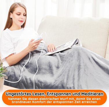 Електрична ковдра з автоматичним вимкненням, 130x180 см, 10 налаштувань температури, таймер автоматичного вимкнення 1-9 годин, захист від перегріву, електрична ковдра з підігрівом, грілка для ліжка, ETL для дому та офісу, швидкий нагрів, фланель, можна пр