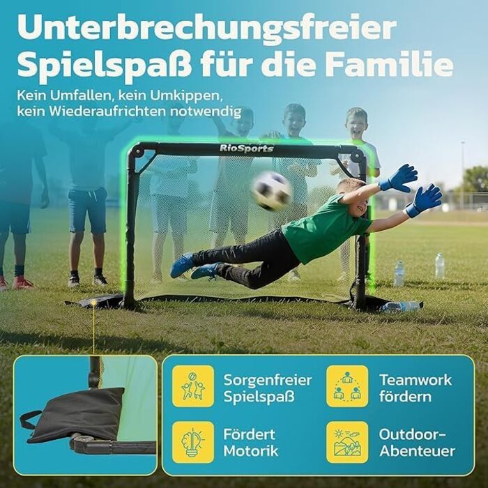 Футбольні ворота для саду, для дітей та дорослих, комплект із 2 предметів складані та стійкі навіть після сильних ударів з сумкою для перенесення ідея подарунка для хлопчиків та дівчаток