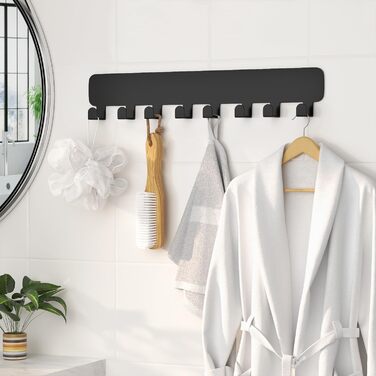 Дошка для ключів pickpiff з 8 гачками, органайзер для ключів настінний чорний, тримач для ключів для декору настінних гачків, трим