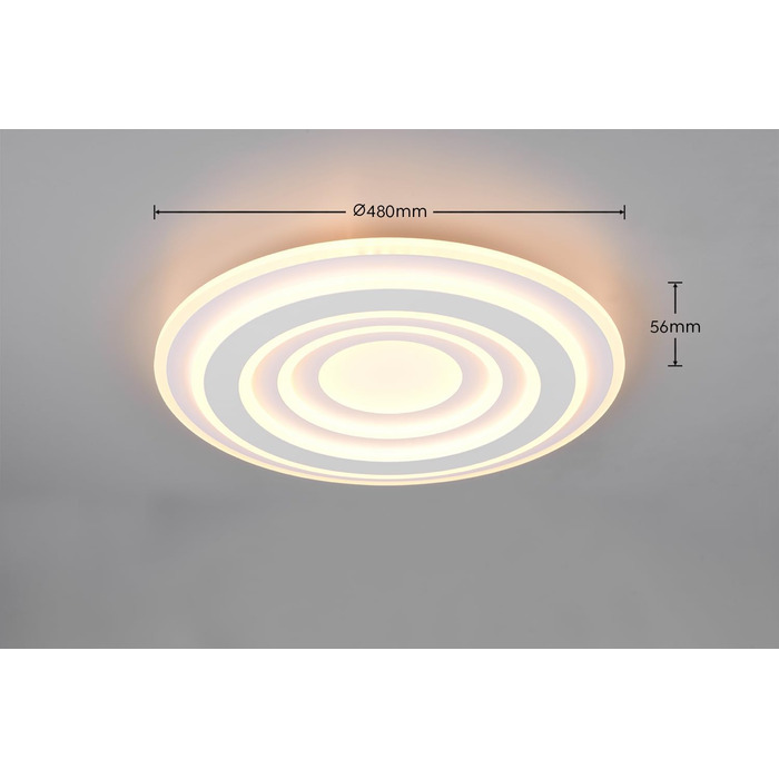 Стельовий LED-світильник Trio Leuchten Costa 633510131, білий матовий метал, акрил, 50 Вт, з пультом ДК, регулюванням кольору та яскравості світла, димером та нічним підсвічуванням