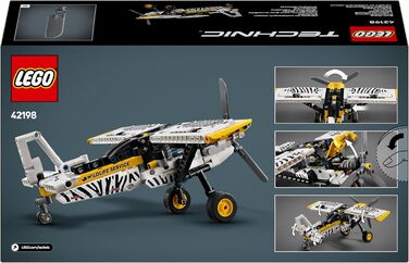 Пропелерний літак LEGO Technic, іграшка-літак для дітей, подарунок для хлопчиків і дівчаток віком 8, модель літака з обертовим пропелером і 4-циліндровим поршневим двигуном 42198