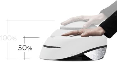 Складаний шолом для велосипедів та електросамокатів. Легкий, компактний та сертифікований. Унісекс-дизайн для чоловіків та жінок. Дорослий велосипедний шолом, ідеально підходить для їзди на велосипеді та по місту. M Білий/Світловідбиваючий