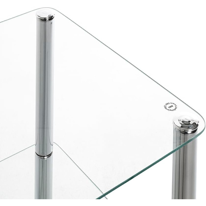 Меблева полиця HAKU Хром, Метал, Безпечне скло - Розміри Ш 39 x В 107 x Г 39 см, Стиль Сучасний Ш 39 x В 107 x Г 39 см Хром