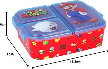 Ланчбокс Супер Маріо для дітей з 3 відділеннями - яскрава коробка для сніданків та перекусів