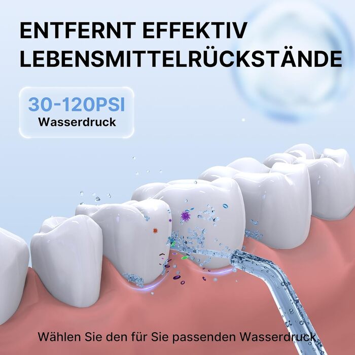 Бездротовий іригатор для порожнини рота, електричний зубний іригатор з 5 режимами, 4 насадками, резервуаром для води 310 мл та водонепроникністю IPX7. Іригатор, визнаний найкращим у тестах для очищення в подорожах, покращує здоров'я зубів. Чорний колір.