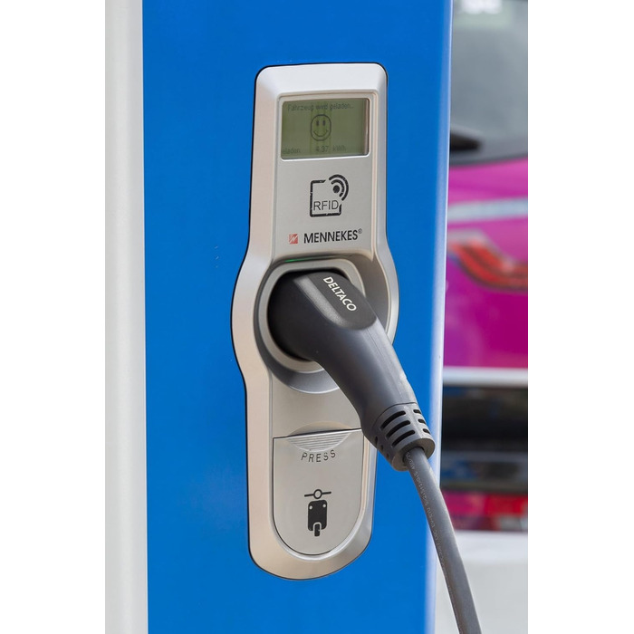 Зарядний кабель DELTACO Type 2 EV для електромобілів та гібридних транспортних засобів, кабель зарядного пристрою Mennekes, сумісн