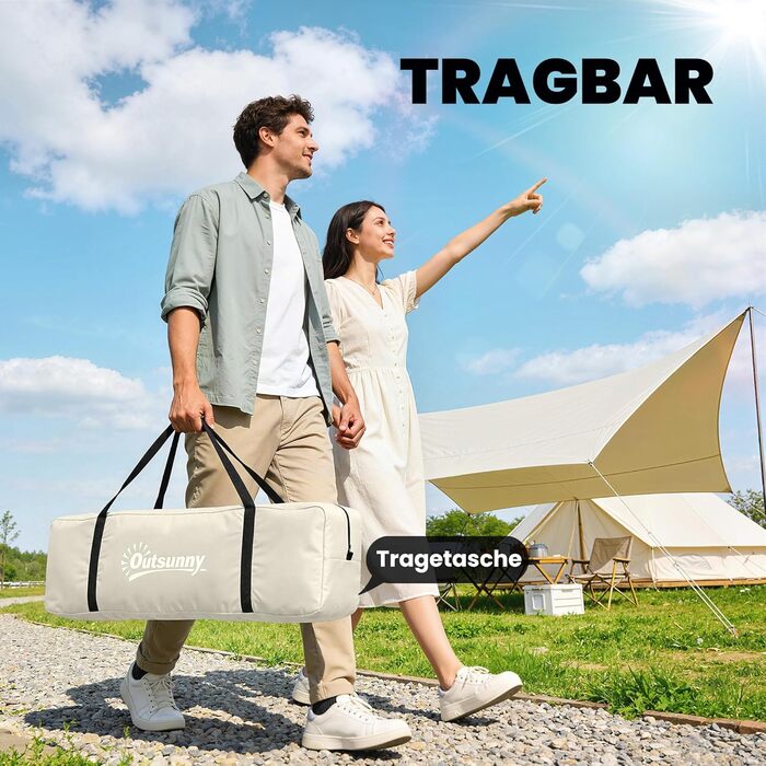 Намет Outsunny для автомобіля 2-в-1 для 2-4 осіб, 320 x 280 x 205 см, водонепроникний тунельний намет з 4 дверима, вікнами, тамбуром, підлогою та сумкою для транспортування. Сімейний намет для кемпінгу, подорожей та позашляховиків.