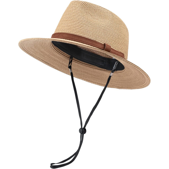 Жіноча панама-капелюх Fedora, пляжний сонцезахисний капелюх із широкими полями, солом&39яний капелюх-згорток UPF 50 M, пояс із широкими полями хакі