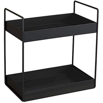 Рівнева кухонна полиця для спецій, полиця для душу, стільниця для ванної кімнати під шафою, органайзер, лоток для туалетного столика, зберігання косметики та макіяжу, чорний колір, 2-