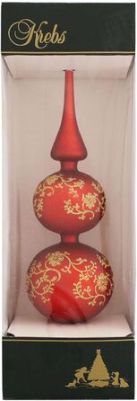 Ялинкова верхівка 34 см матово-червона Krebs Glas Lauscha