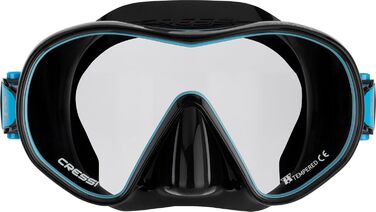 Комплект маски та трубки для дорослих Cressi HiroQuest Limited Edition від Стіва Аокі. Маска F-Dual трубка Supernova Dry одного розміру, чорно-бірюзові лінзи Spectra.