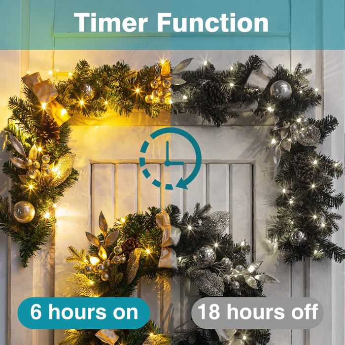 Акумуляторна батарея Kolpop 2 шт. и гірлянд, 12M 120 LED 8 режимів, провід з пультом дистанційного керування та таймером, водонепр